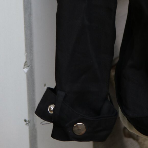 DEX for Anthropologie Black Tencel Lightweight Moto Motorcycle Jacket Sz LARGE - Picture 3 of 7